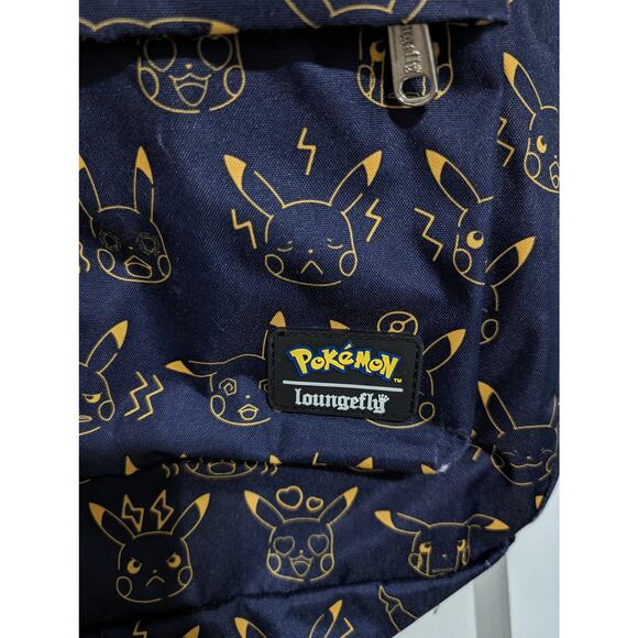 Pokemon x Loungefly Pikachu Expressions Backpack Funny Faces Blue Yellow - Picture 3 of 9